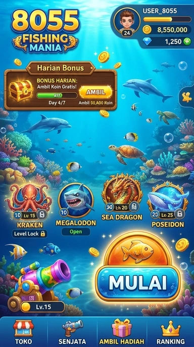 Cuplikan layar menu unduhan 8055 untuk perangkat Android